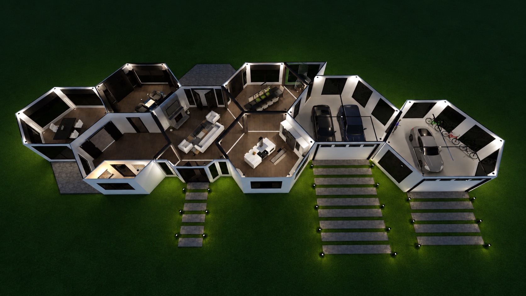 Riverview Estate Main Level Floor Plan Night