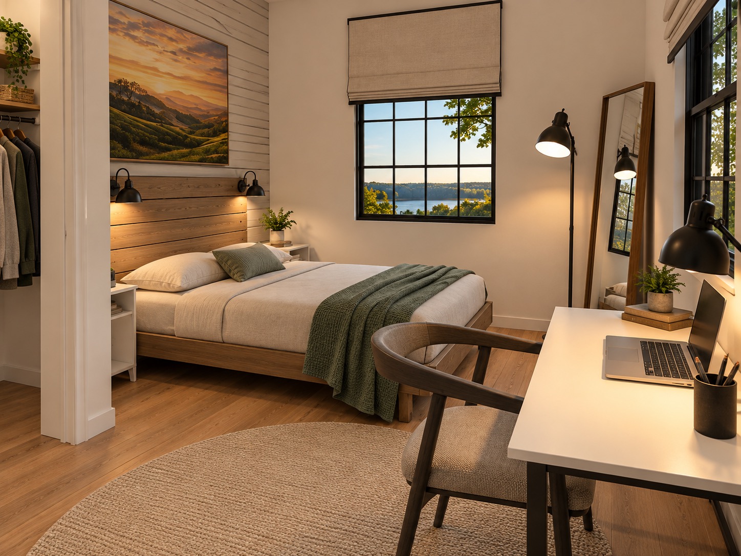 Suburban Farmhouse Bedroom 2 1