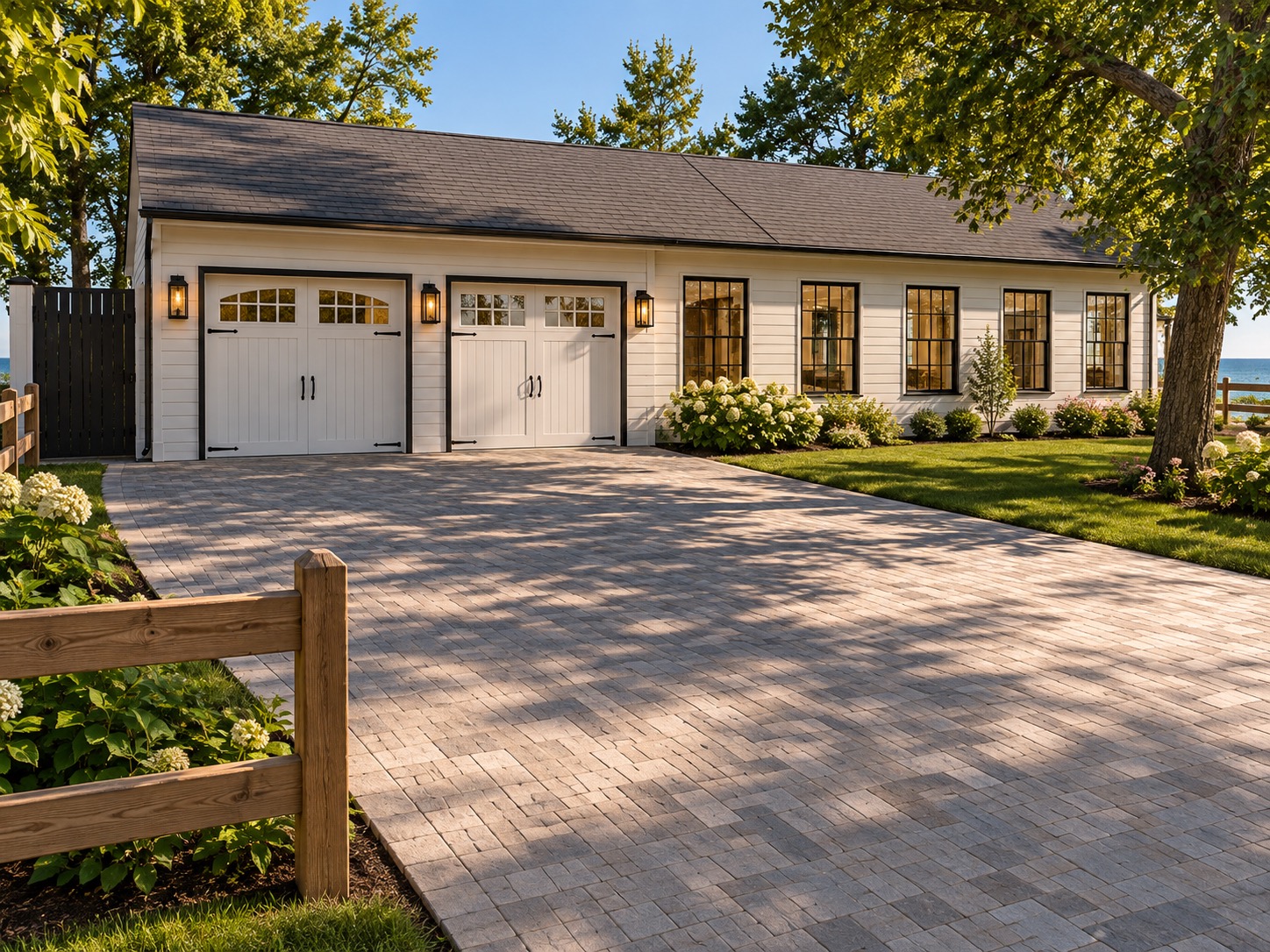 Suburban Farmhouse Driveway