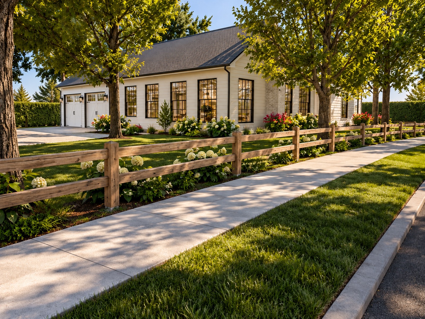 Suburban Farmhouse Front & Side Yard