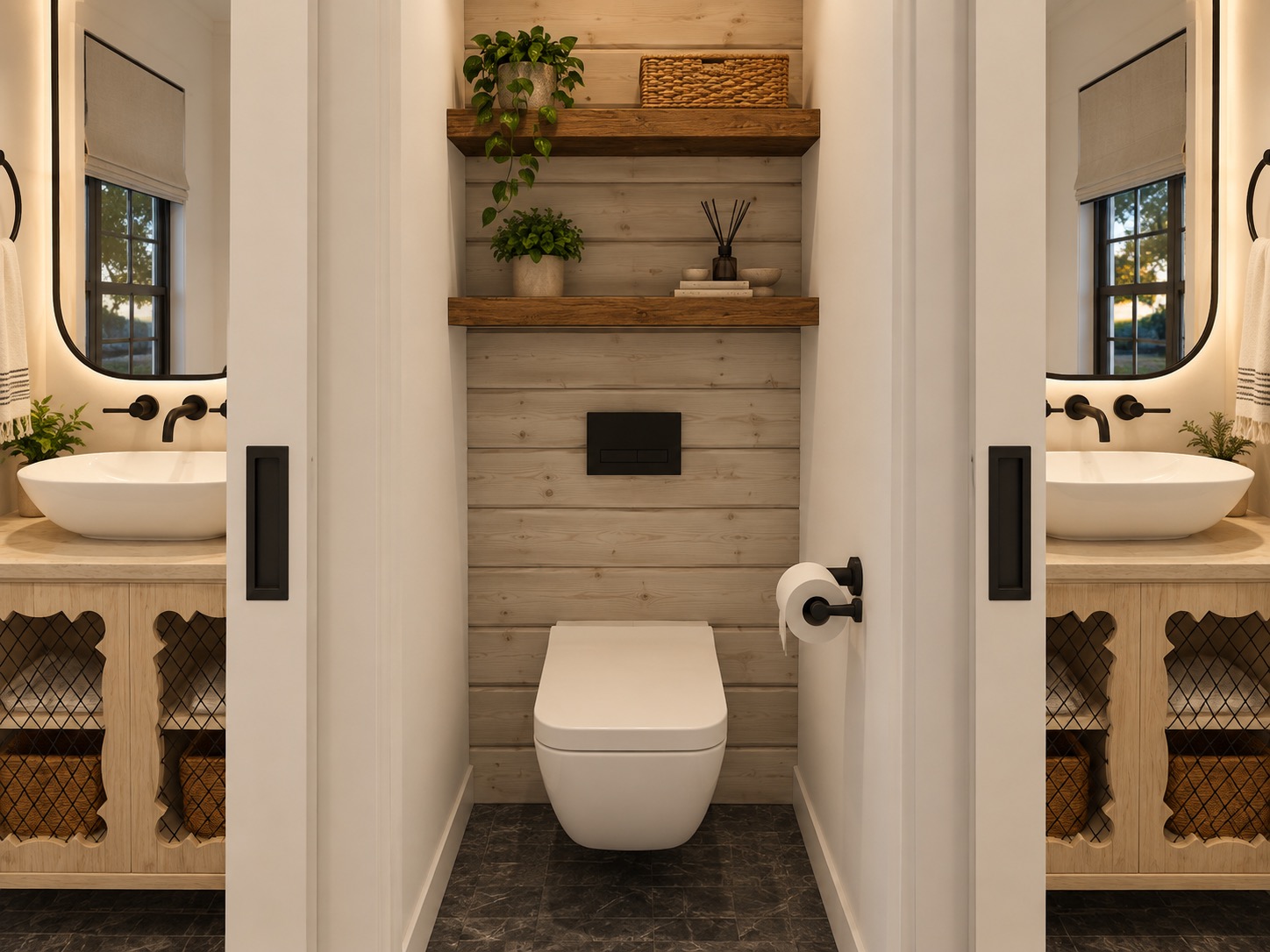 Suburban Farmhouse Jack & Jill Bathroom 3