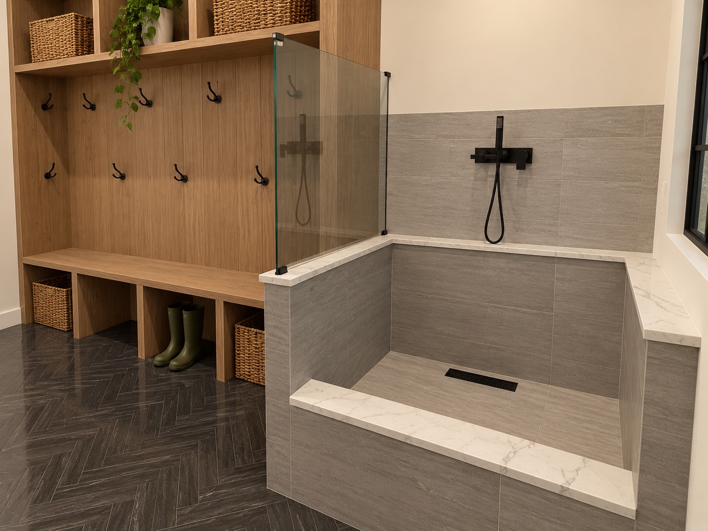 Suburban Farmhouse Mud Room 2