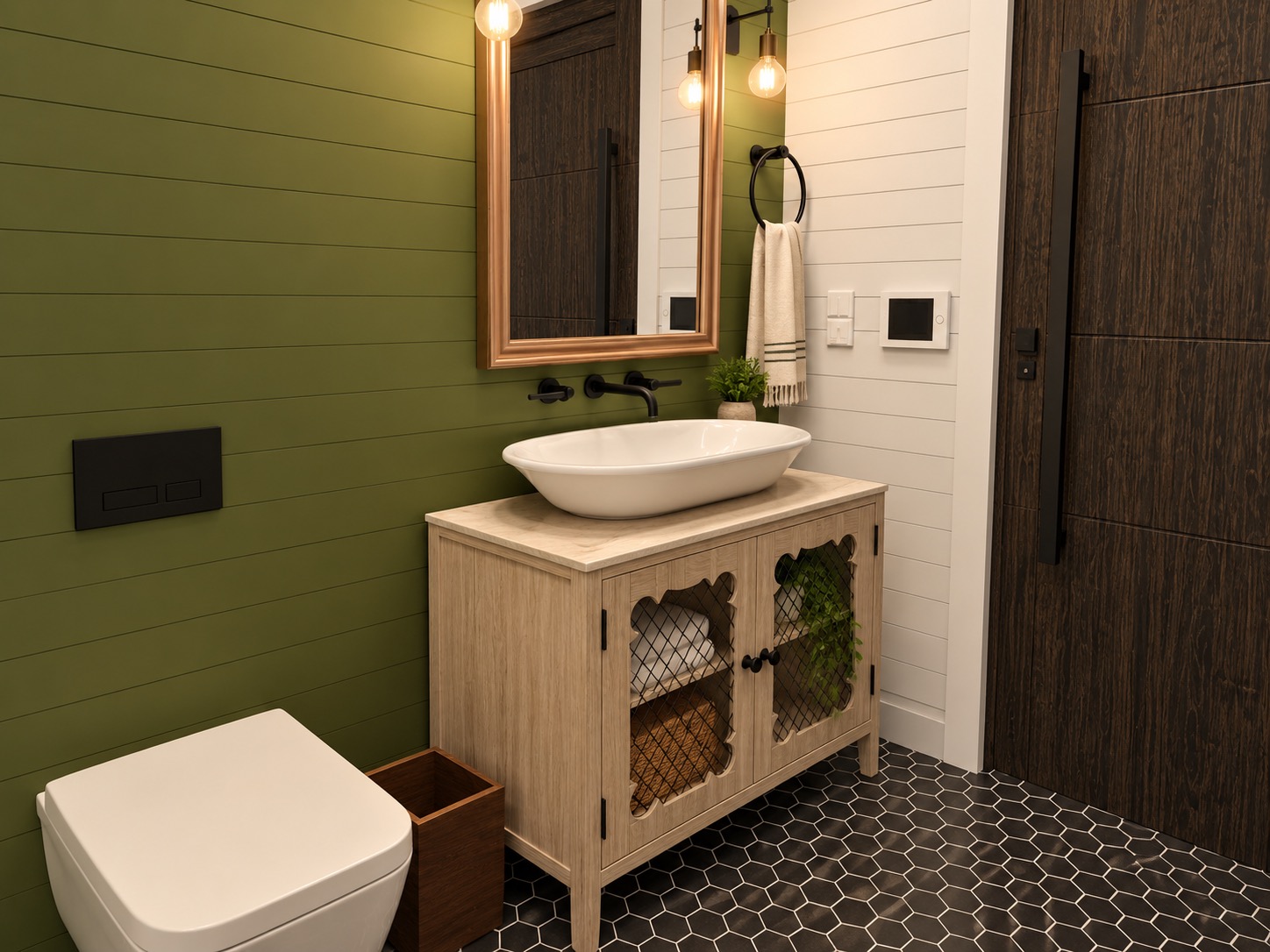 Suburban Farmhouse Powder Room 2