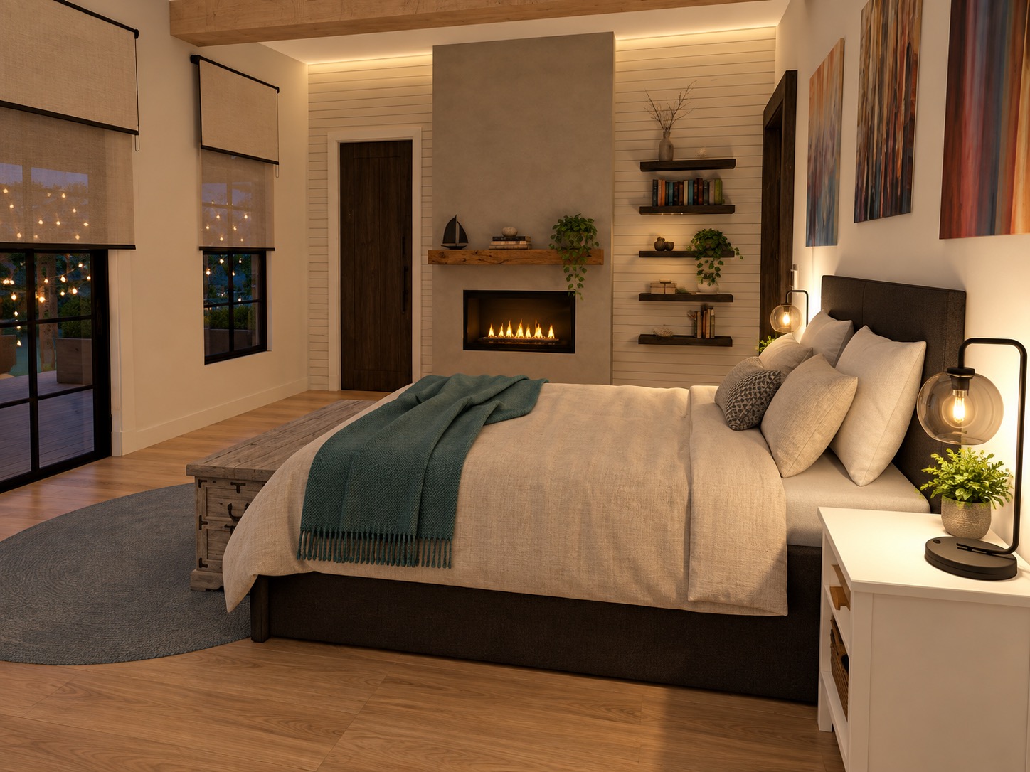 Suburban Farmhouse Primary Bedroom 3