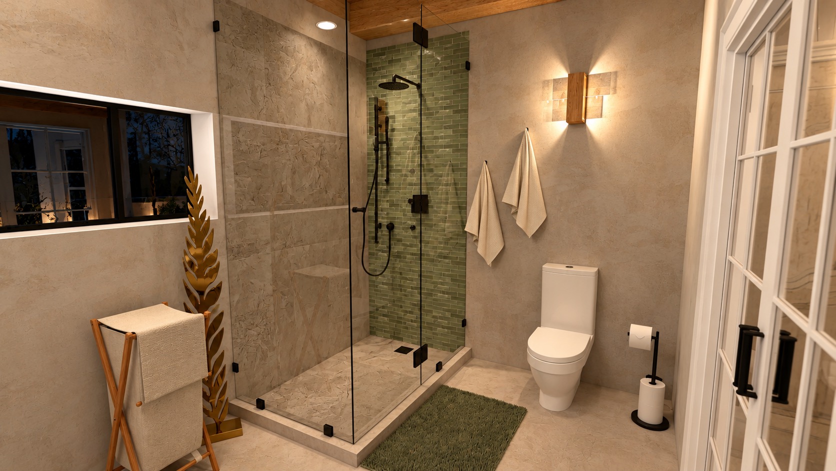 Cozy Cabin Primary Bathroom New 2