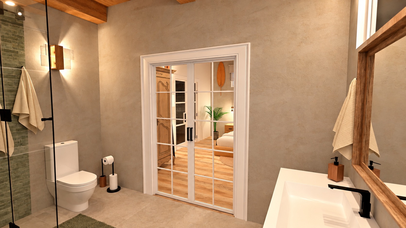Cozy Cabin Primary Bathroom New 3