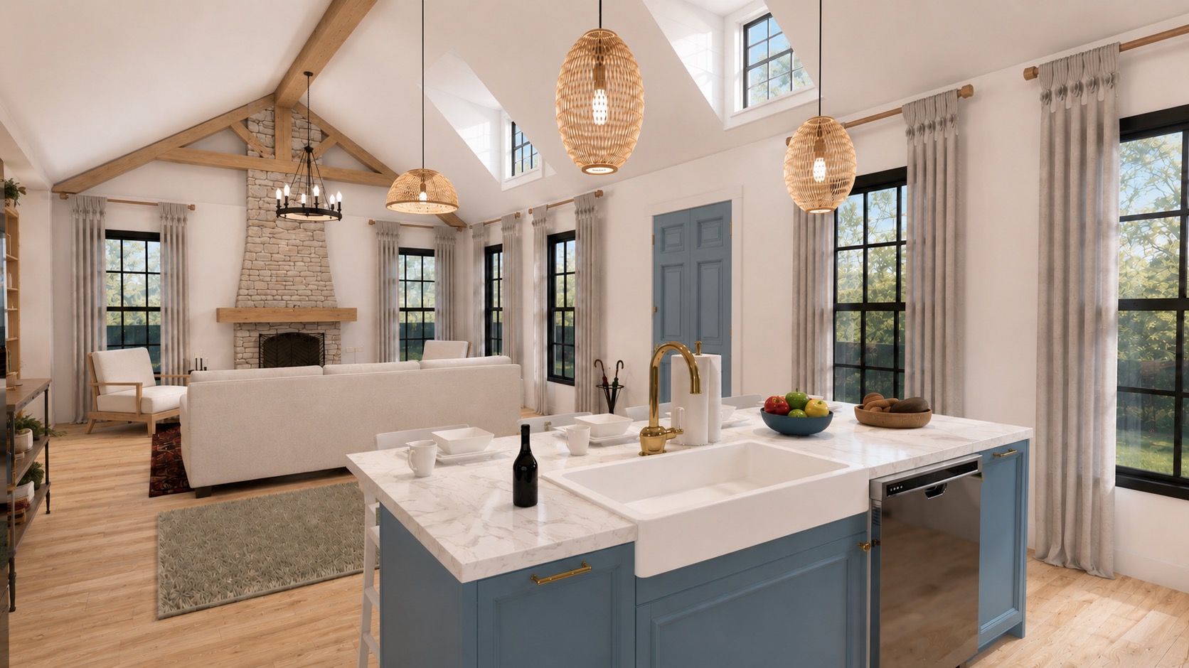 Granite Cottage Great Room Kitchen 1